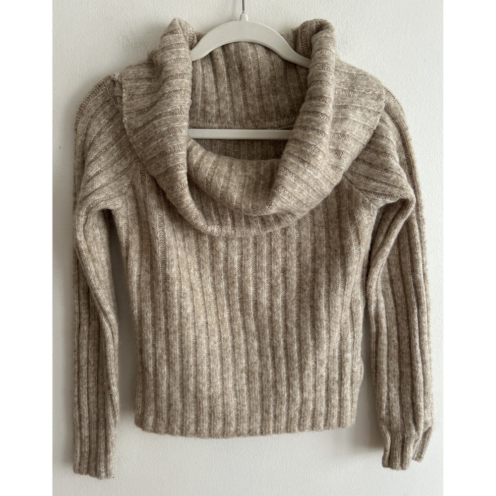 Abercrombie & Fitch Ribbed Chunky Cowl Neck Sweater‎ Oatmeal Women's Size Medium